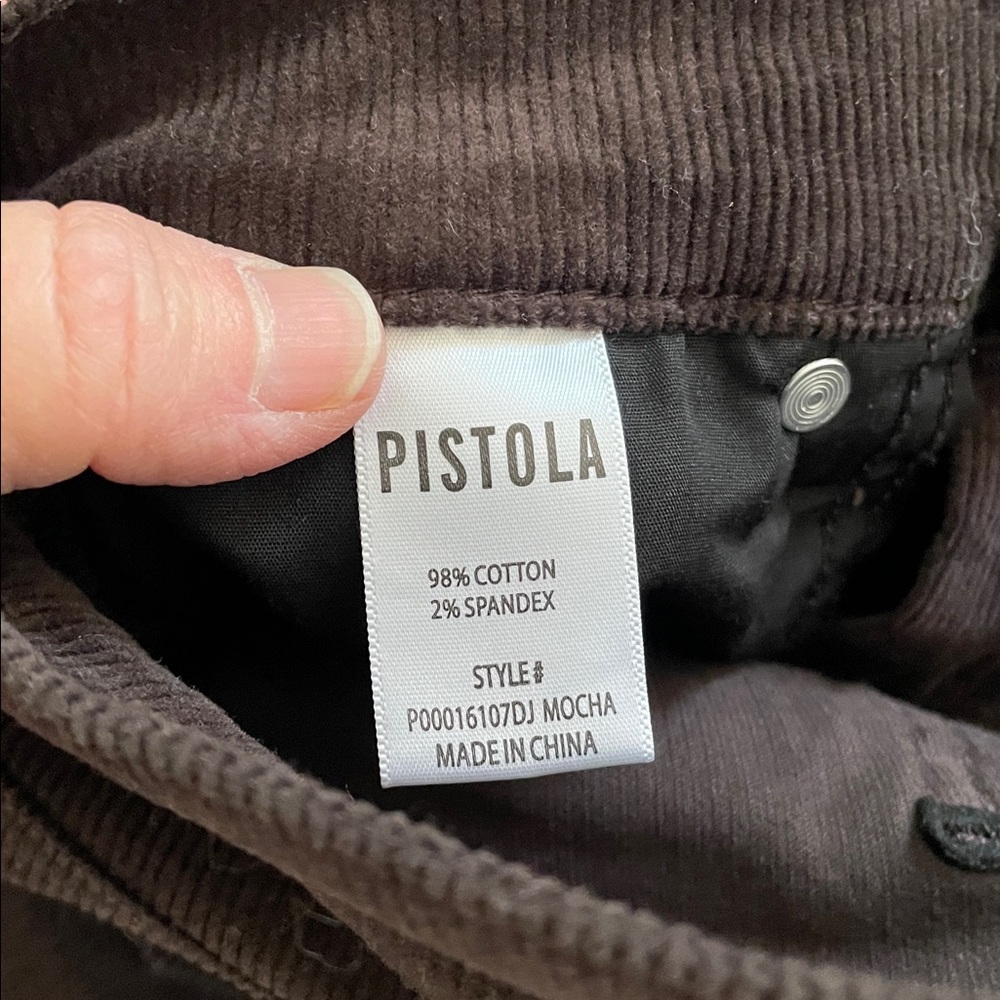 Pistola mocha brown corduroy flared jeans with copper hardware - Picture 12 of 14
